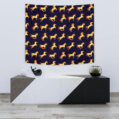 Gold Horse Pattern Tapestry