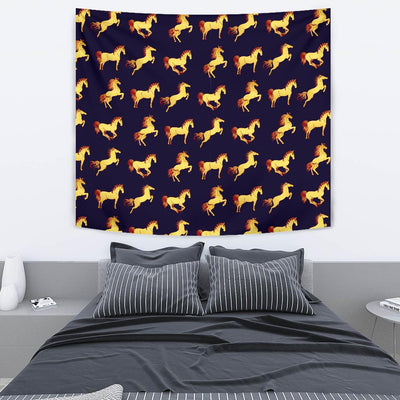 Gold Horse Pattern Tapestry