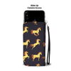 Gold Horse Pattern Wallet Phone Case