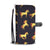 Gold Horse Pattern Wallet Phone Case