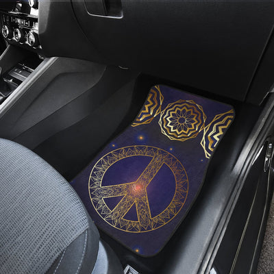 Gold Mandala Peace Car Floor Mats