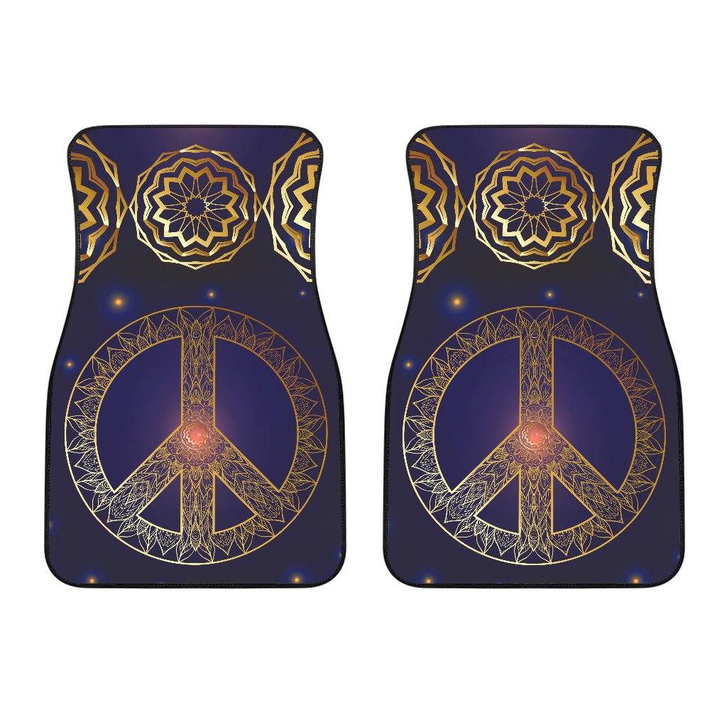 Gold Mandala Peace Car Floor Mats