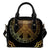 Gold Mandala Peace Leather Shoulder Handbag