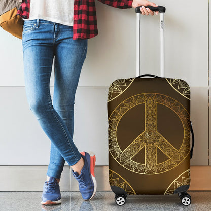Gold Mandala Peace Luggage Cover Protector