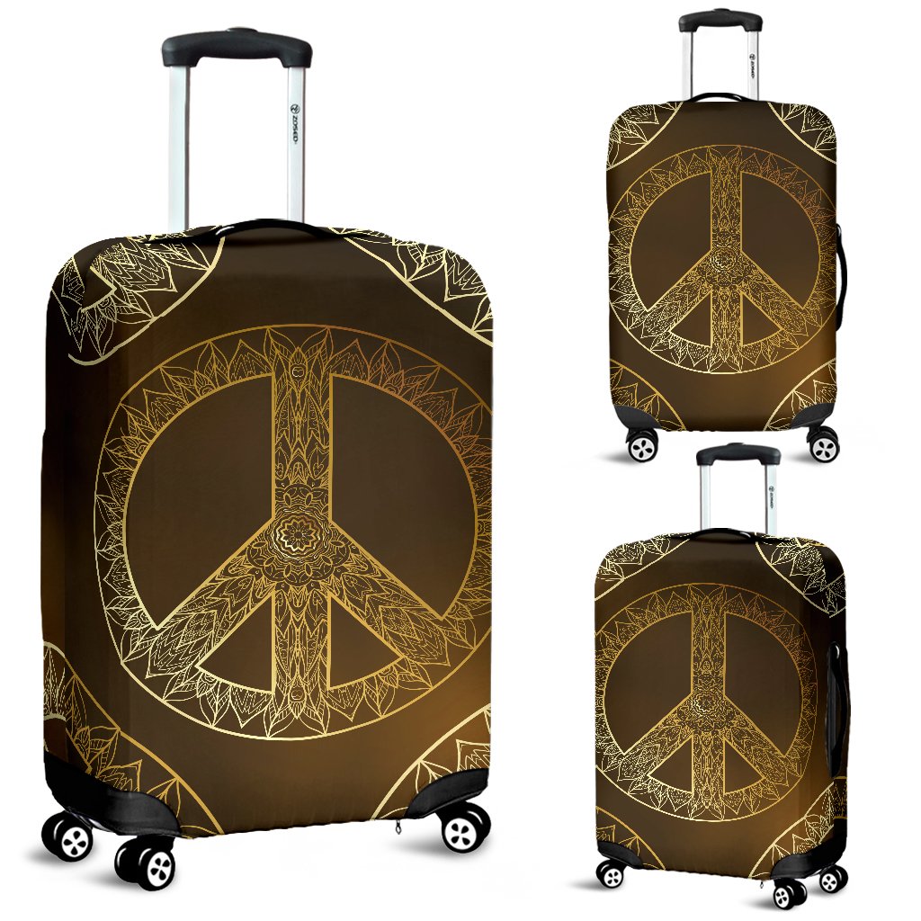 Gold Mandala Peace Luggage Cover Protector