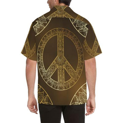 Gold Mandala Peace Men Hawaiian Shirt