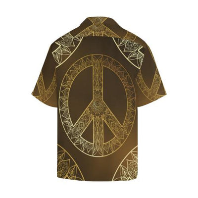 Gold Mandala Peace Men Hawaiian Shirt