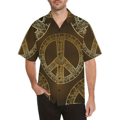 Gold Mandala Peace Men Hawaiian Shirt