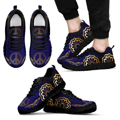 Gold Mandala Peace Men Sneakers