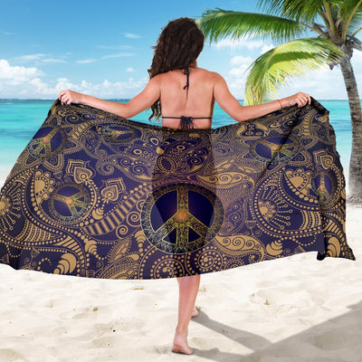 Gold Mandala Peace Beach Sarong Pareo Wrap