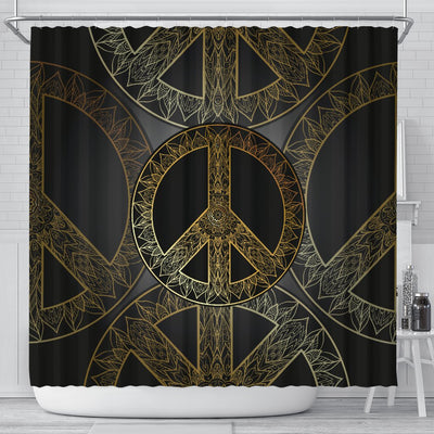 Gold Mandala Peace Shower Curtain