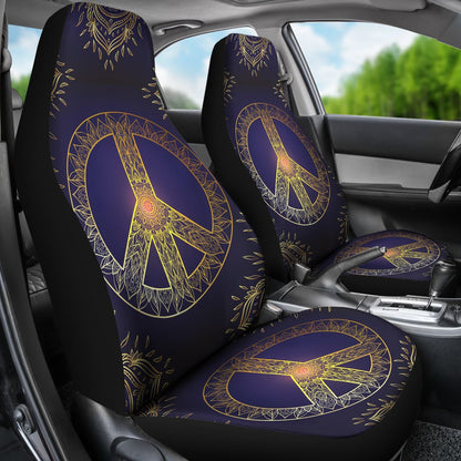 Gold Mandala Peace Universal Fit Car Seat Covers