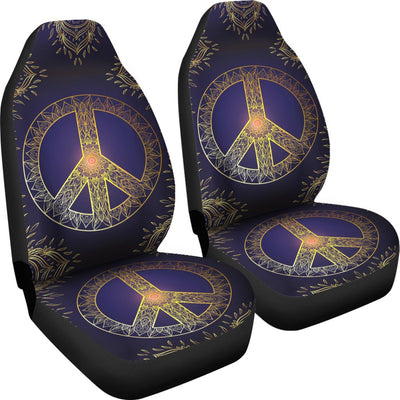 Gold Mandala Peace Universal Fit Car Seat Covers