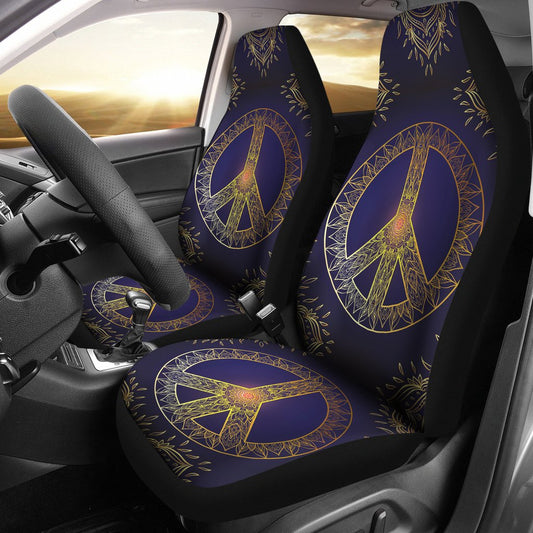Gold Mandala Peace Universal Fit Car Seat Covers
