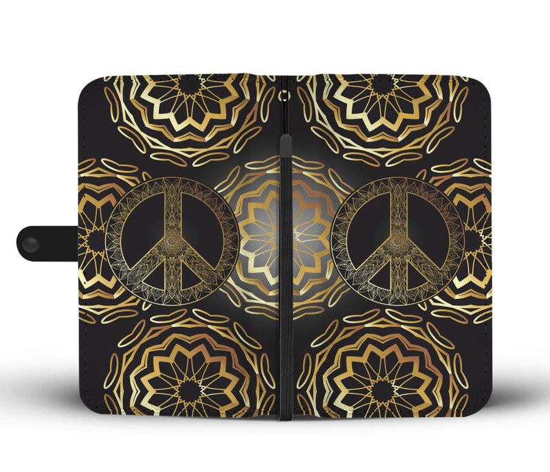 Gold Mandala Peace Wallet Phone Case