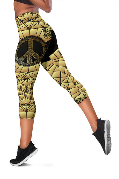 Gold Mandala Peace Women Capris