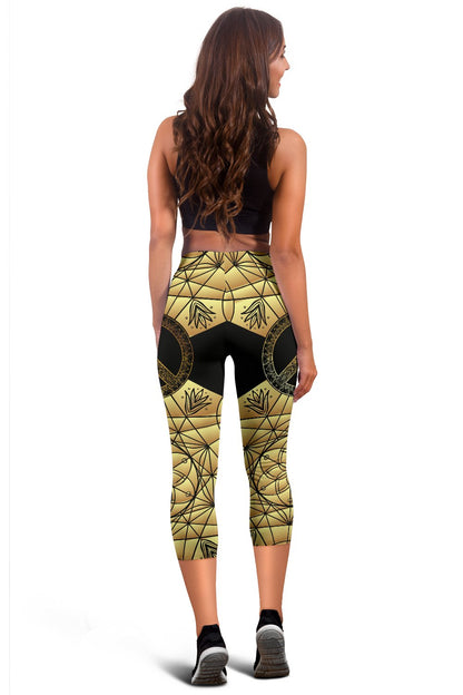 Gold Mandala Peace Women Capris