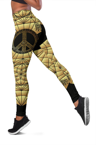 Gold Mandala Peace Women Leggings