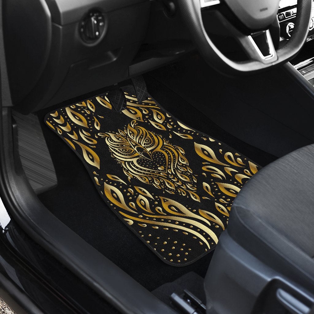Gold Ornamental Owl Car Floor Mats