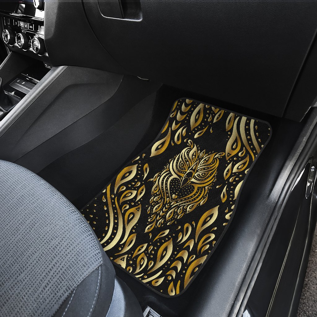Gold Ornamental Owl Car Floor Mats
