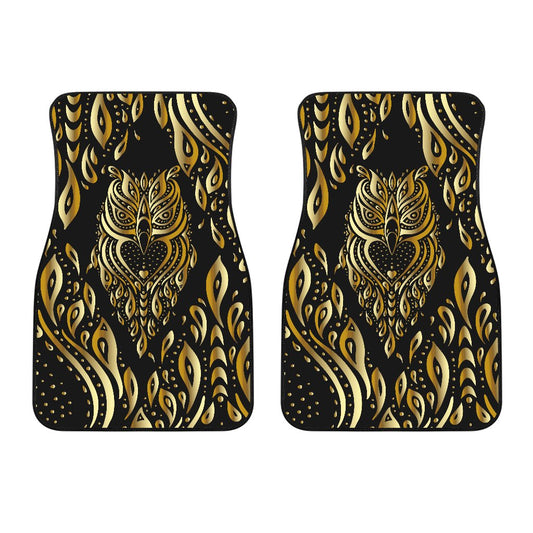 Gold Ornamental Owl Car Floor Mats