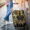 Gold Ornamental Owl Luggage Cover Protector