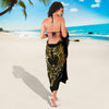 Gold Ornamental Owl Beach Sarong Pareo Wrap