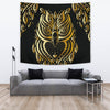 Gold Ornamental Owl Wall Tapestry