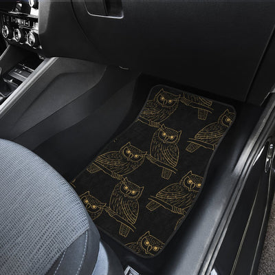 Gold Owl Pattern Car Floor Mats