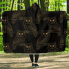 Gold Owl Pattern Hooded Blanket-JORJUNE.COM