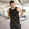 Gold Owl Pattern Men Tank Top