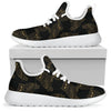 Gold Owl Pattern Mesh Knit Sneakers Shoes