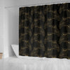 Gold Owl Pattern Shower Curtain