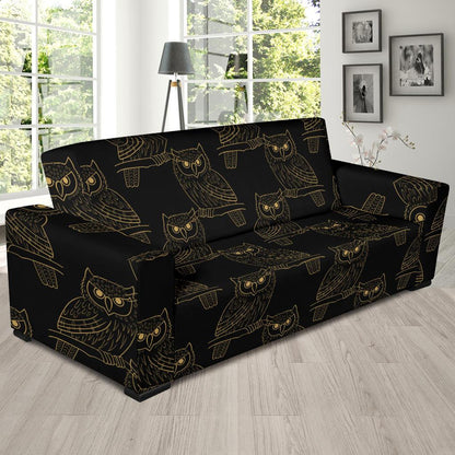 Gold Owl Pattern Sofa Slipcover-JORJUNE.COM