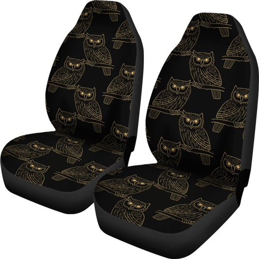 Gold Owl Pattern Universal Fit Car Seat Covers