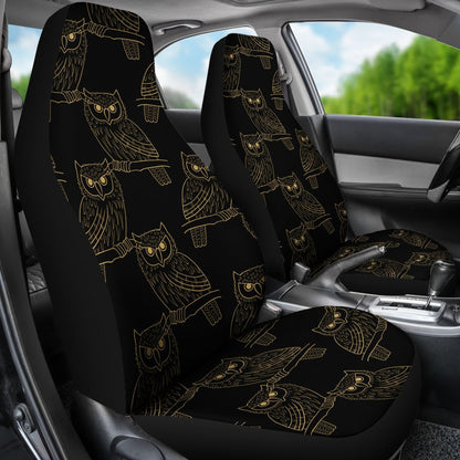 Gold Owl Pattern Universal Fit Car Seat Covers
