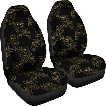 Gold Owl Pattern Universal Fit Car Seat Covers