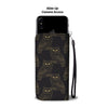 Gold Owl Pattern Wallet Phone Case