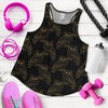 Gold Owl Pattern Women Racerback Tank Top