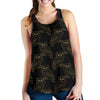 Gold Owl Pattern Women Racerback Tank Top