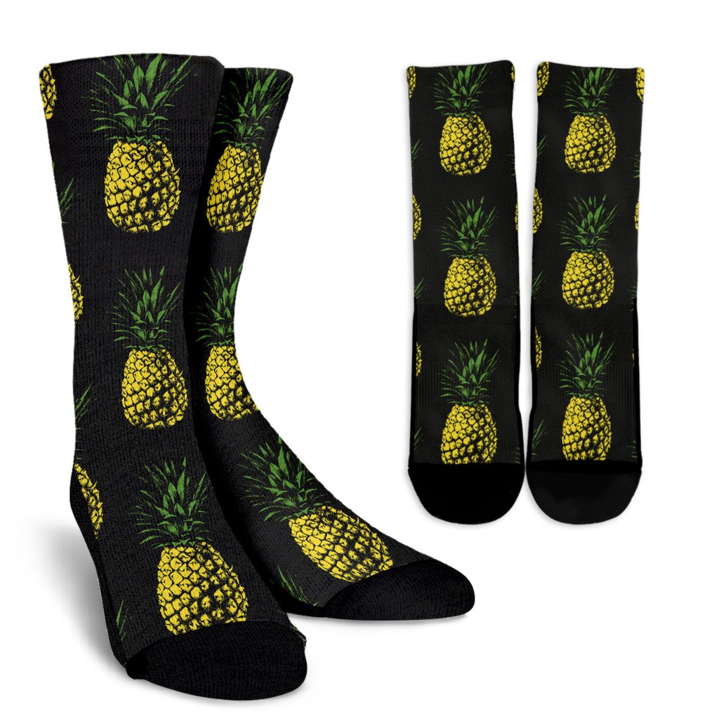 Gold Pineapple Crew Socks