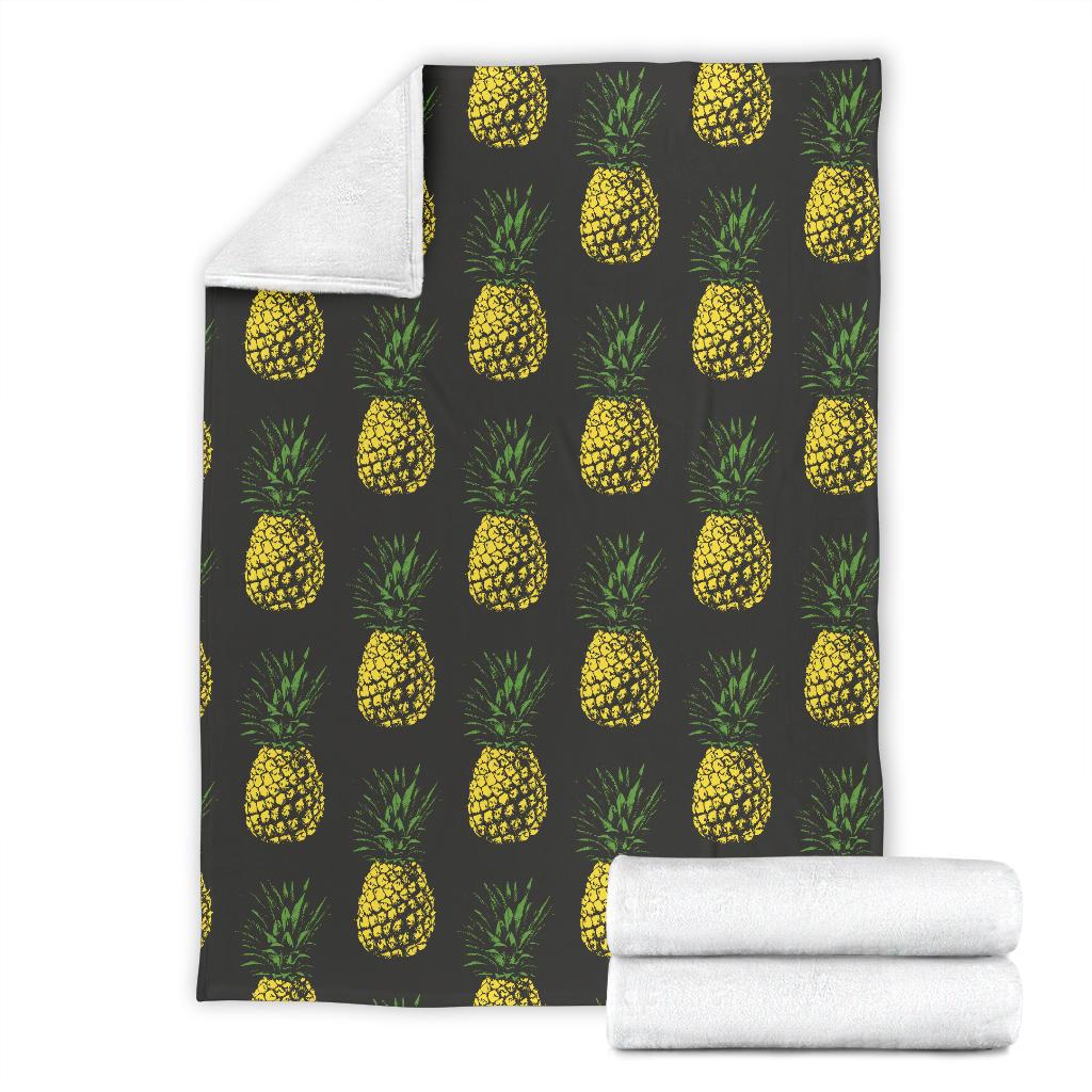 Gold Pineapple Fleece Blanket