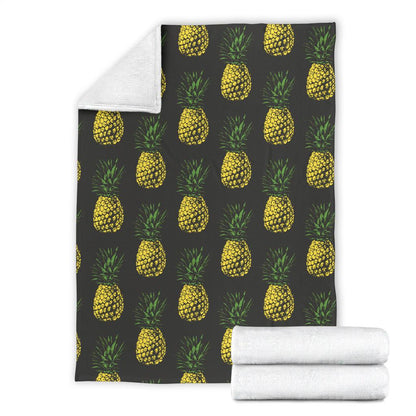 Gold Pineapple Fleece Blanket