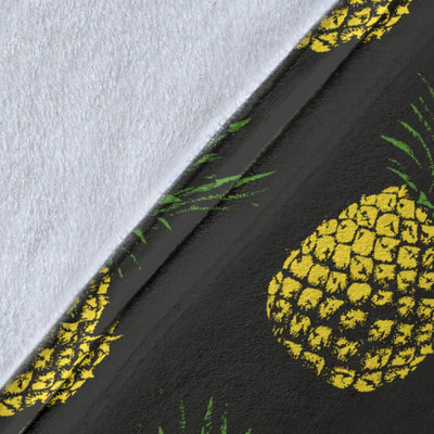 Gold Pineapple Fleece Blanket