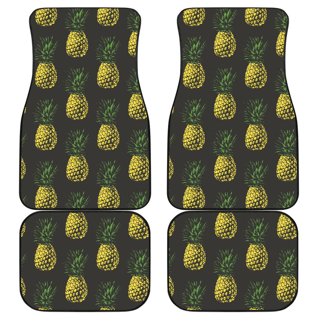 Gold Pineapple Front and Back Car Floor Mats