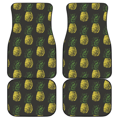 Gold Pineapple Front and Back Car Floor Mats