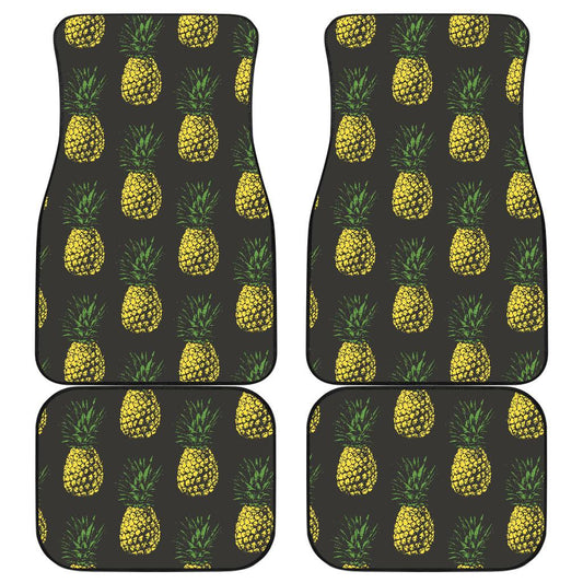 Gold Pineapple Front and Back Car Floor Mats