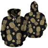 Gold Pineapple Hibiscus All Over Print Hoodie