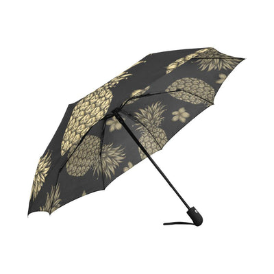 Gold Pineapple Hibiscus Automatic Foldable Umbrella