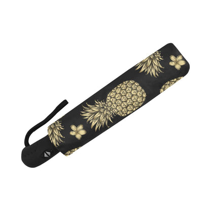 Gold Pineapple Hibiscus Automatic Foldable Umbrella
